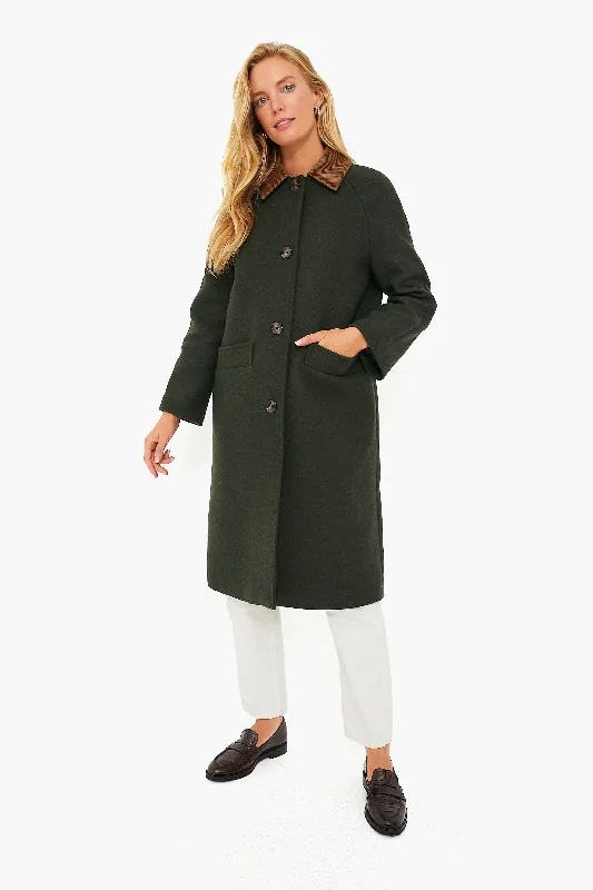 Can't Miss relaxed fit coatSage Tartan Loretta Wool Coat