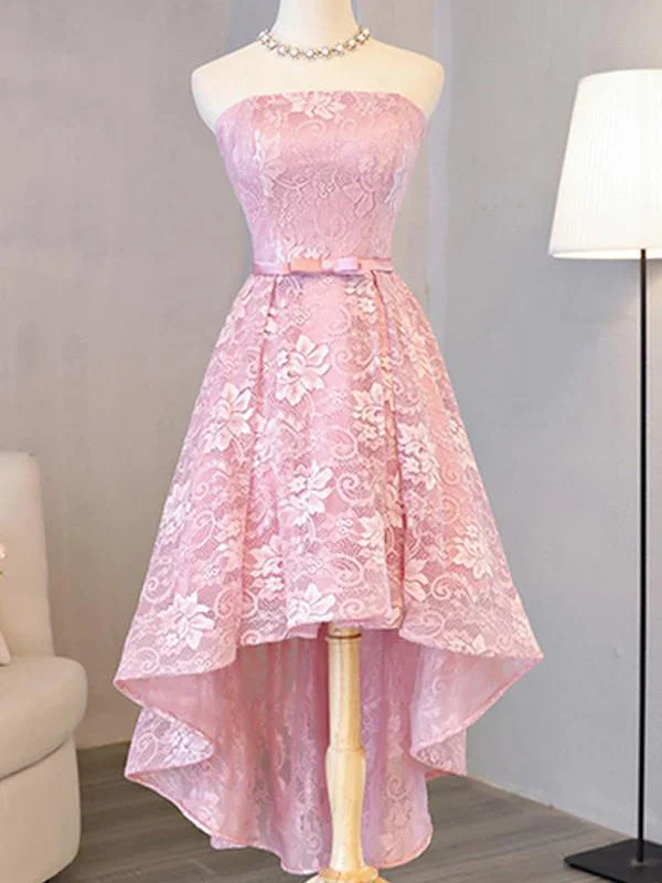 Super Deal Homecoming Dress Beautiful Lace Asymmetrical Short Prom Dress Party Dress JK240