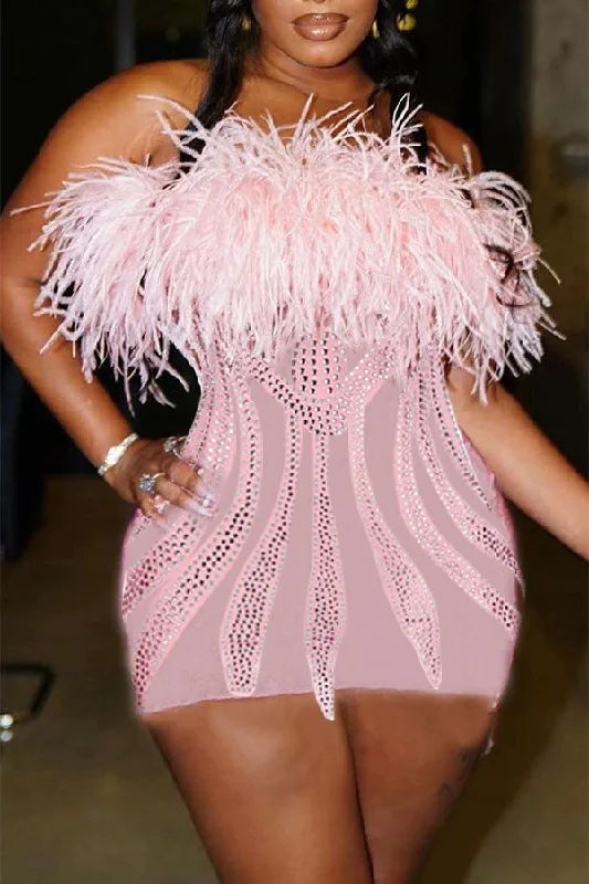 Price Reduction modern dressRhinestone Girly Fluffy Mini Dress,Pink Bodycon Dress,Short Homecoming Dress Y781 Price Reduction modern dressRhinestone Girly Fluffy Mini Dress,Pink Bodycon Dress,Short Homecoming Dress Y781