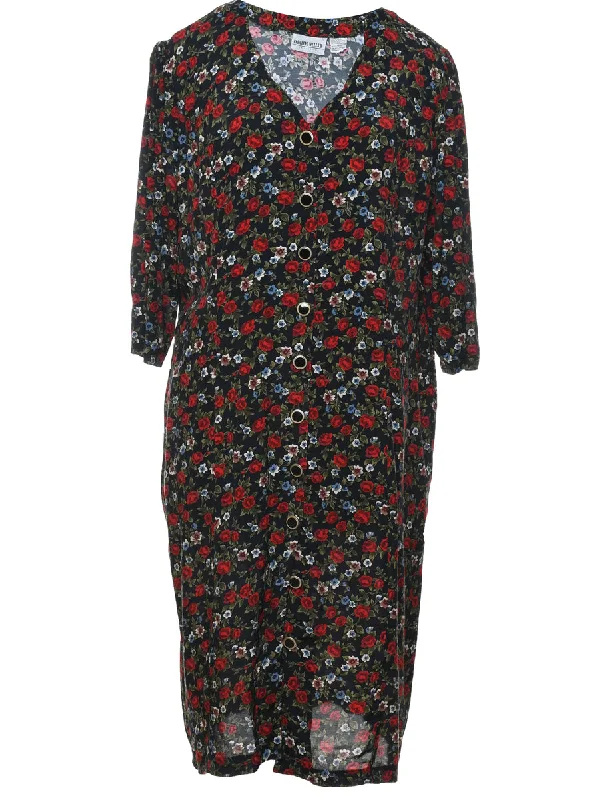 retro coatFloral Print Dress - XL