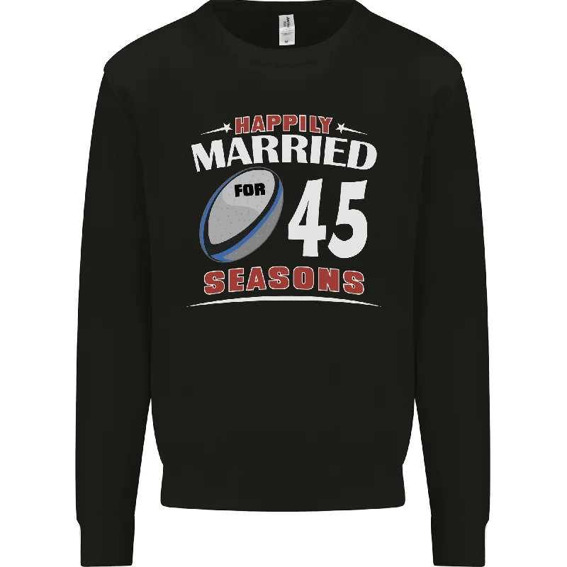 Price Cut smooth fit athletic sweatshirt45 Year Wedding Anniversary 45th Rugby Mens Sweatshirt Jumper