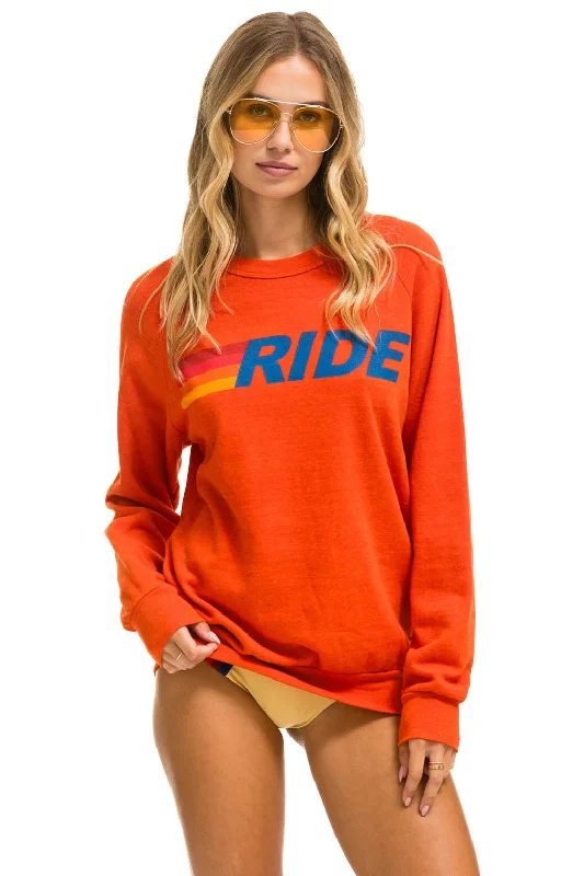 sleek workout sweatshirtRIDE LOGO CREW SWEATSHIRT - ORANGE