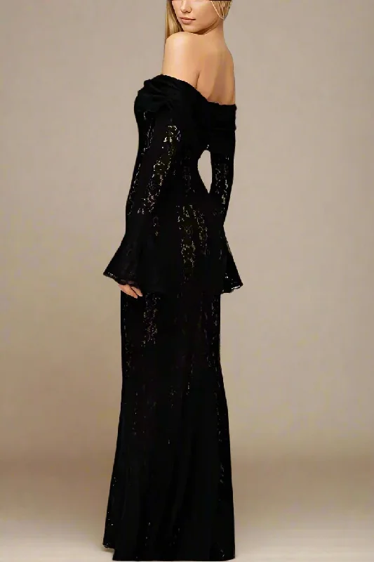 Low Prices trendy bodycon dressRose Long Sleeve Bodycon Maxi Dress - Classic Black