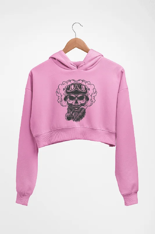 zip-up hoodie for gymSkull Crop HOODIE FOR WOMEN