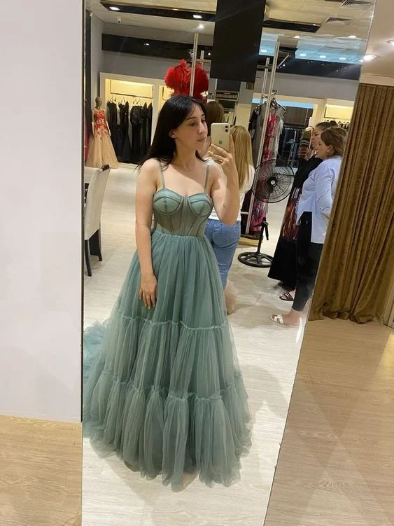 Seasonal Clearance classic fit-and-flare dressA-line Spaghetti Straps Tulle Prom Dress , Modest Tulle Prom Gown Y743 Seasonal Clearance classic fit-and-flare dressA-line Spaghetti Straps Tulle Prom Dress , Modest Tulle Prom Gown Y743