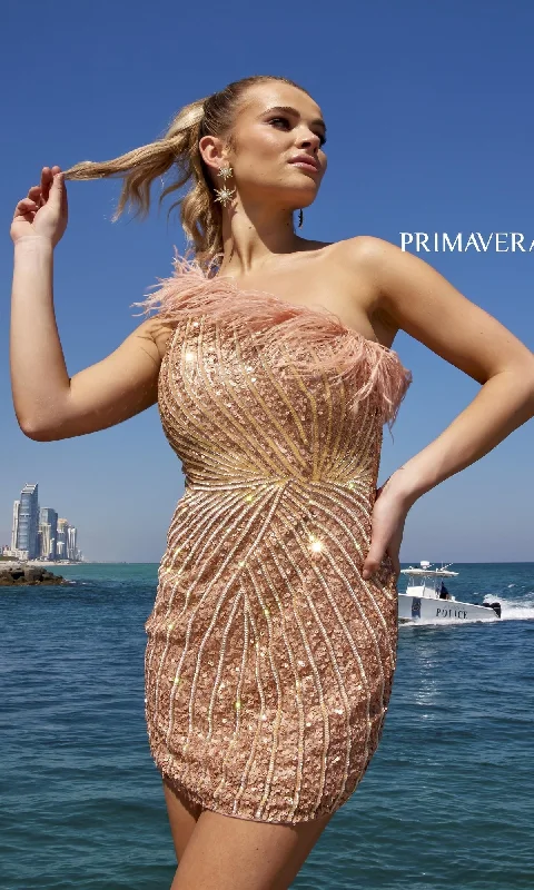 Stock Clearance wrap-around dressShort Homecoming Dress by Primavera 4002