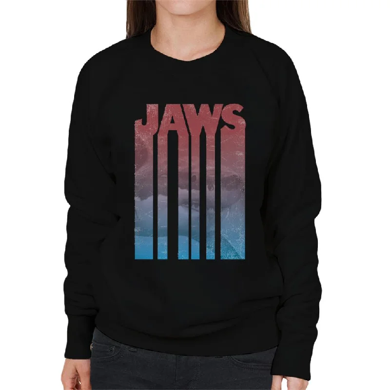 Seasonal Clearance sleek sports hoodieJaws Shark Shadow Text Women's Sweatshirt