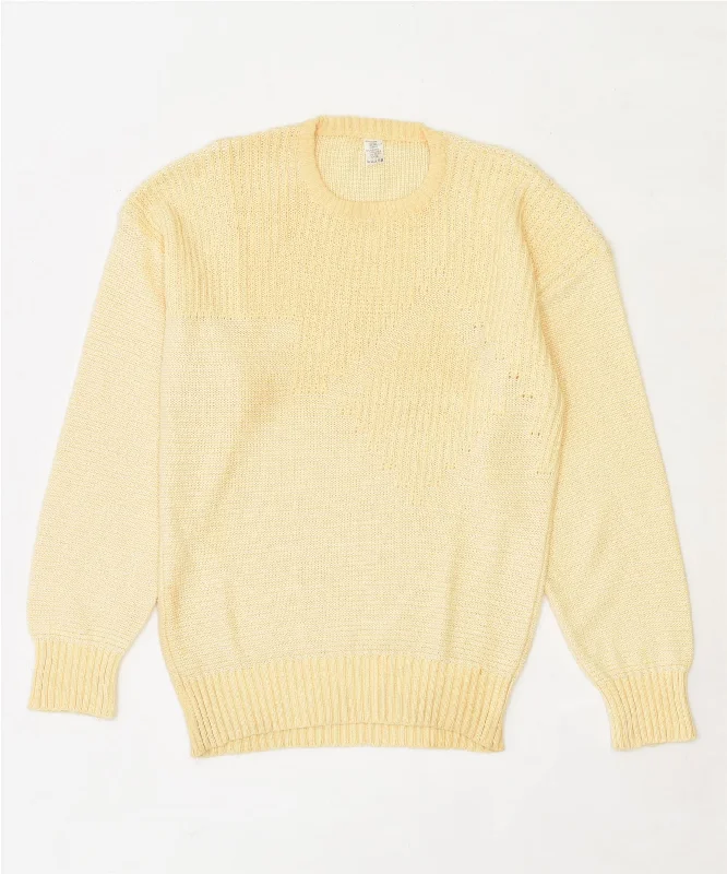 Special Savings oversized hoodieVINTAGE Womens Crew Neck Jumper Sweater UK 12 Medium Yellow Cotton