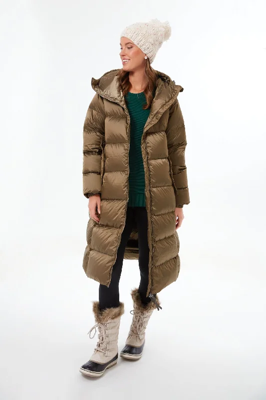 Overstock long-sleeve winter jacketBrushed Olive Metallic Payton Puffer Coat
