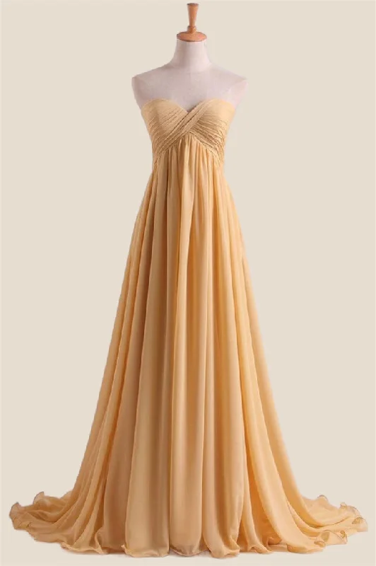 Friends and Family Sale off-shoulder dressYellow Pleated Sweetheart Chiffon Long Bridesmaid Dress Friends and Family Sale off-shoulder dressYellow Pleated Sweetheart Chiffon Long Bridesmaid Dress