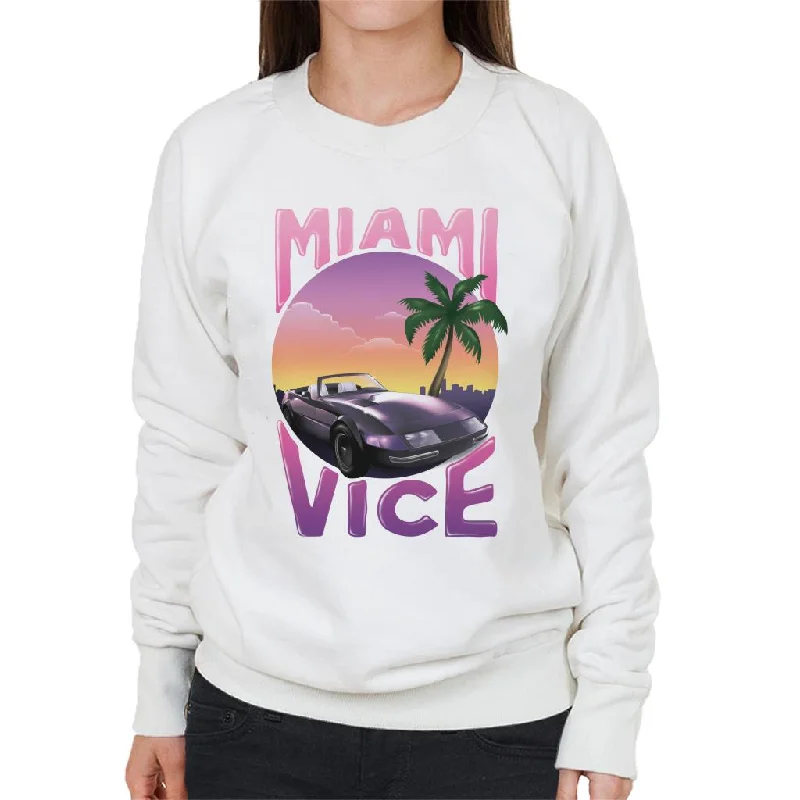 Super Deal lightweight workout sweatshirtMiami Vice Car And Palm Tree Women's Sweatshirt