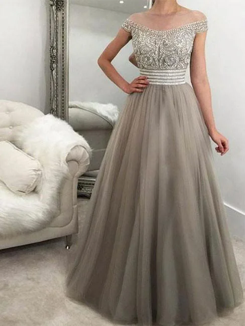 Time-Limited Offer Chic Prom Dresses Bateau A-line Rhinestone Long Prom Dress/Evening Dress JKL111