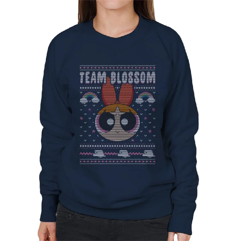 Super Savings soft athletic sweatshirtPowerpuff Girls Christmas Team Blossom Women's Sweatshirt