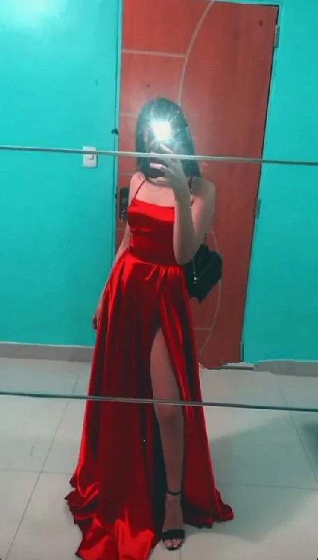 Huge Savings floral midi dressRed Satin Long Prom Dress For High School Girls Y265 Huge Savings floral midi dressRed Satin Long Prom Dress For High School Girls Y265