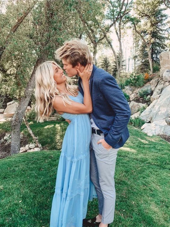 Bargain Blast elegant dressLight Blue Long Prom Dress For Graduation,Generous Light Blue Prom Gown Y722