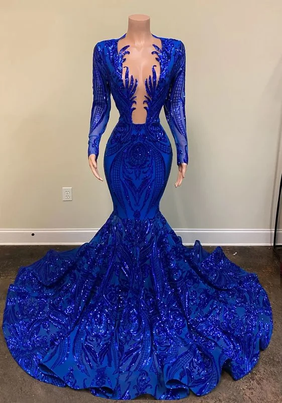 vintage dressroyal blue prom dresses,lace prom dresses, deep v neck prom dresses, custom make prom dresses Y1591