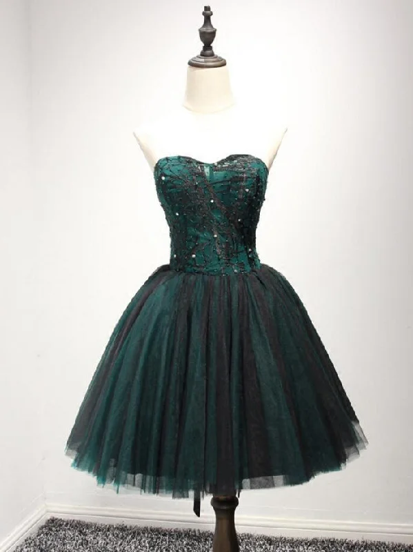 Final Sale Homecoming Dress Vintage Knee-length Ruffles Short Prom Dress Party Dress JK253