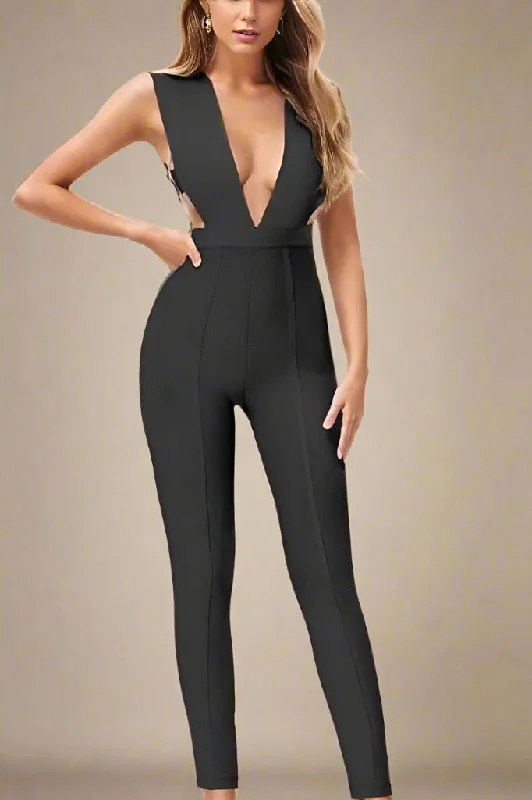 Year-End Clearance Pia Bandage Pants Jumpsuit - Classic Black