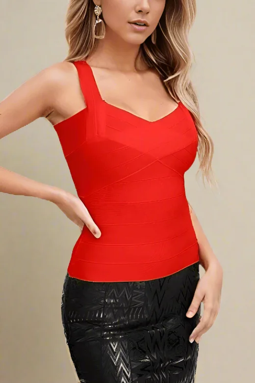 Mega Sale casual day dressJay Bandage Top - Lipstick Red