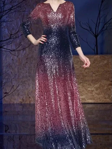 Deal Frenzy Sexy Prom Dresses V-neck  Sequins Floor-Length Prom Dress/Evening Dress JKL132