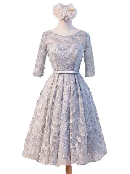 Exclusive Savings Homecoming Dress Lace Knee-length Bowknot Short Prom Dress Party Dress JK222