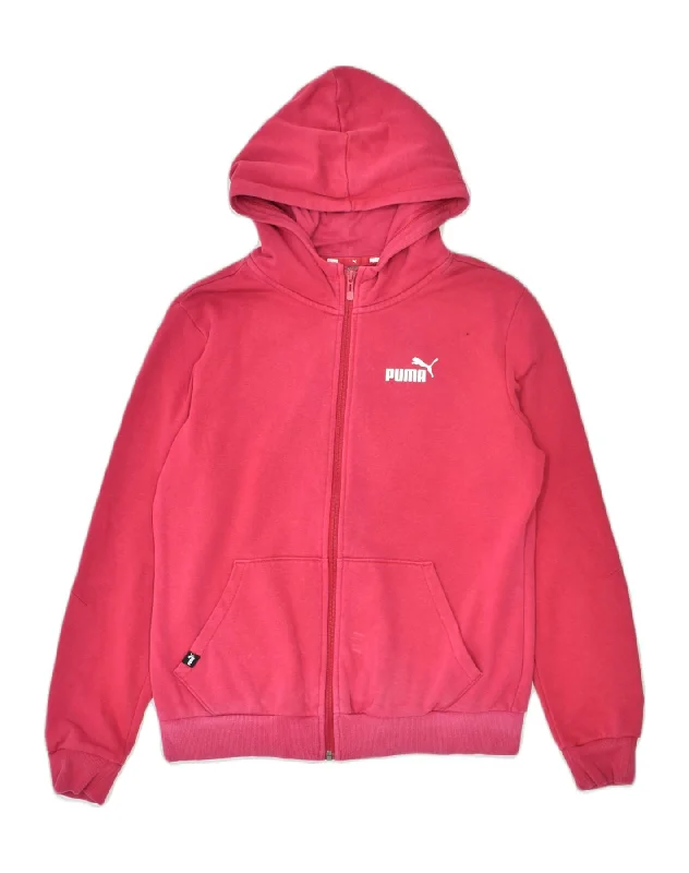 comfy athletic hoodiePUMA Womens Zip Hoodie Sweater UK 14 Medium Red Cotton