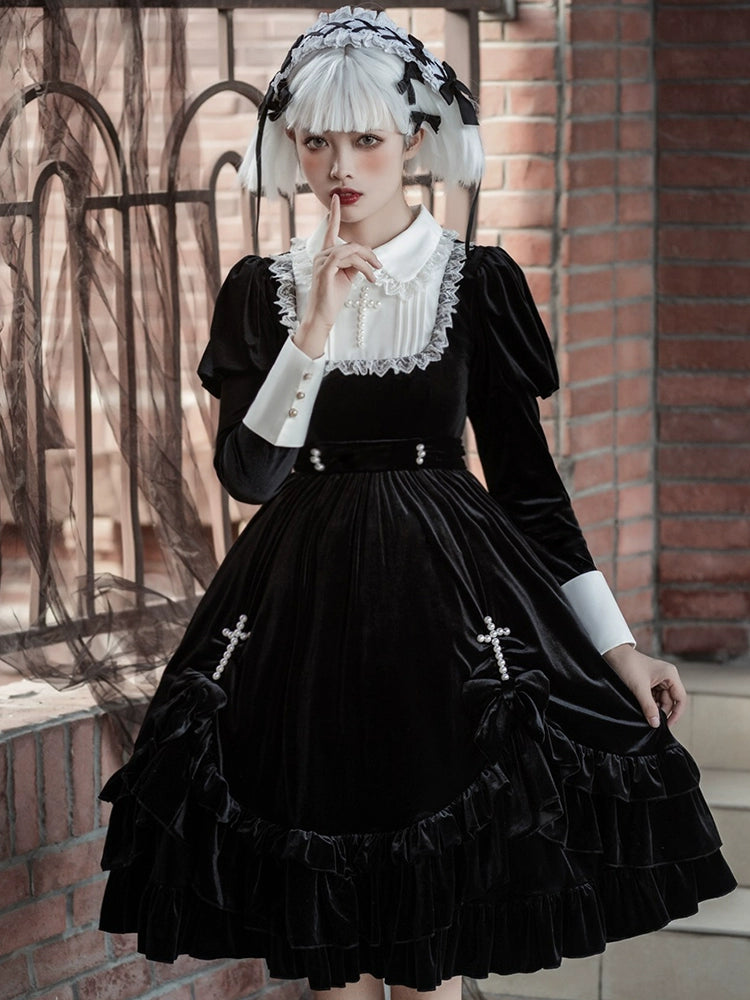 minimalistic dressSweet Date~Halloween Gothic Lolita OP Dress Princess Winter Dress