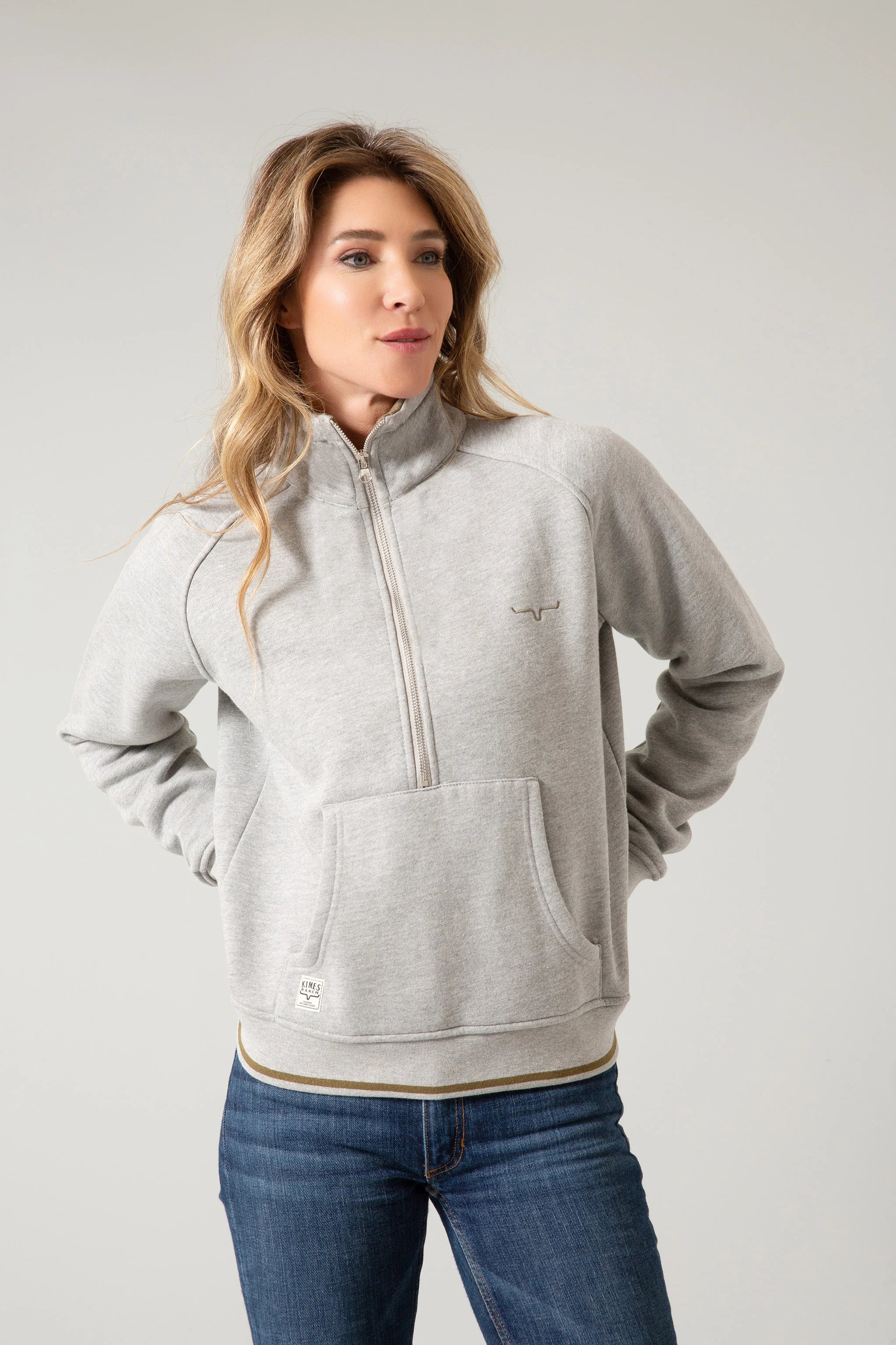 New Deals sleek and warm coatKimes Ranch Malta Cropped Quarter Zip Sweatshirt