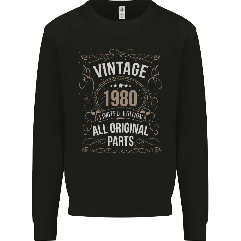 Extra Savings loose fit athletic hoodie44th Birthday Limited Edition 1980 Mens Sweatshirt Jumper