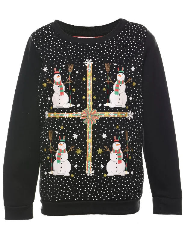 windproof jacketSnowman Christmas Sweatshirt - M