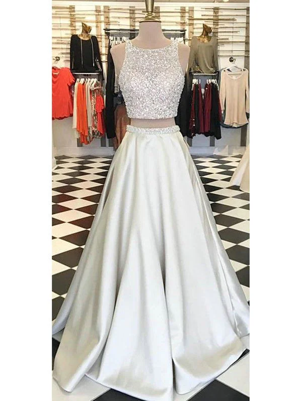 Steals and Deals Prom Dress Champagne Sequins Two Pieces Prom Dress/Evening Dress #JKL014