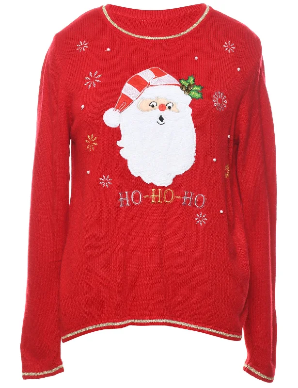 fashion coat with hoodSanta Claus Christmas Jumper - L