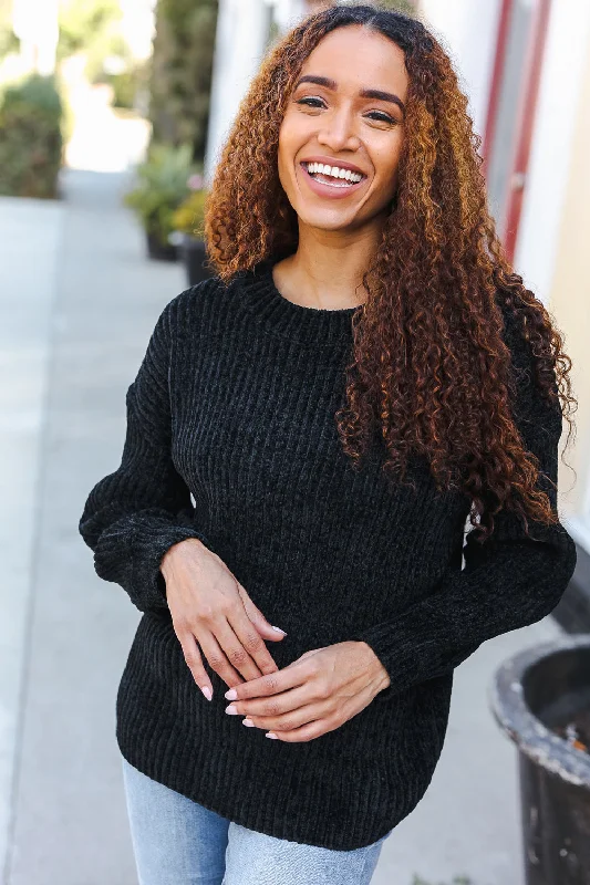 Must-Have Deals functional coatBlack Thick Cable Sweater