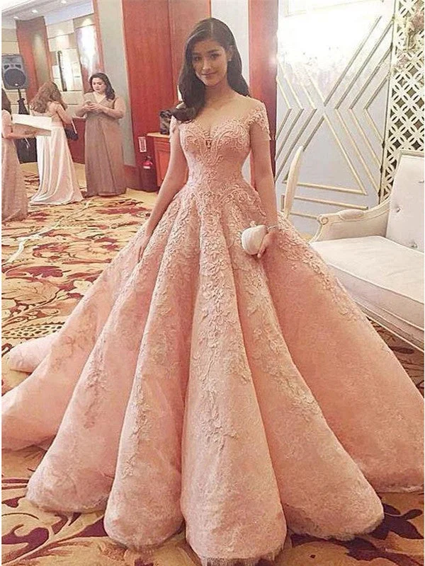 Instant Discount A-line Off-the-shoulder Floor-length Tulle Prom Dress Evening Dress MK186