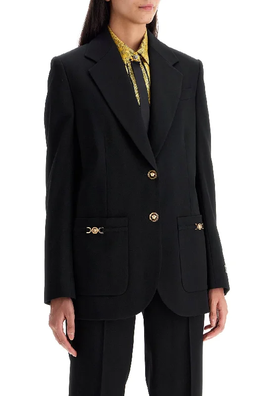 New Markdowns trendy casual outerwearVersace Single-Breasted Wool Stretch Blazer
