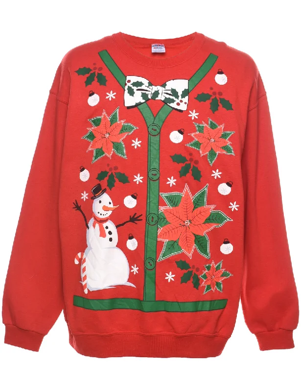 long coatSnowman Christmas Sweatshirt - XL