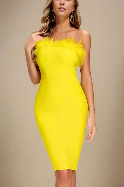 Instant Discount textured dressErin Bandage Dress - Sun Yellow