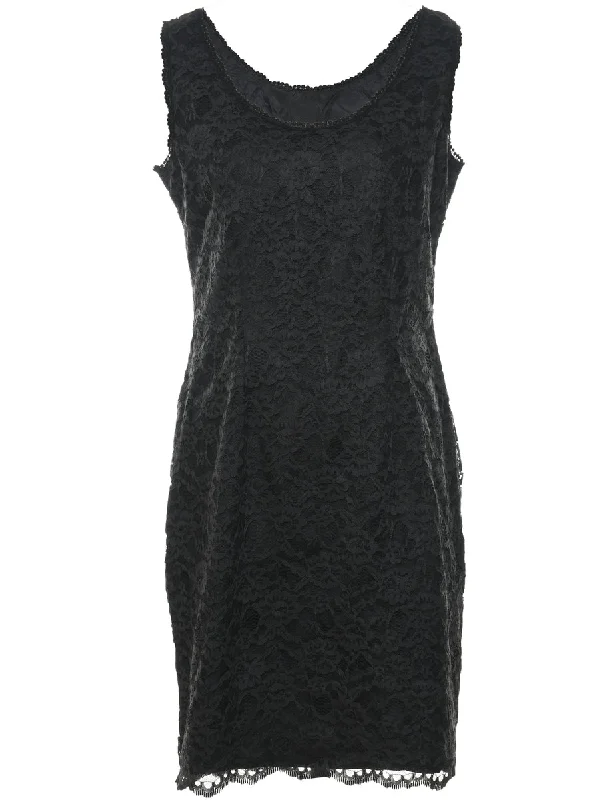 warm jacketLace Black Sleeveless Evening Dress - M