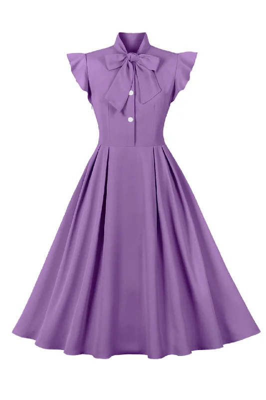 Flash Sale layered dressFlare Sleeves Purple Short Dress