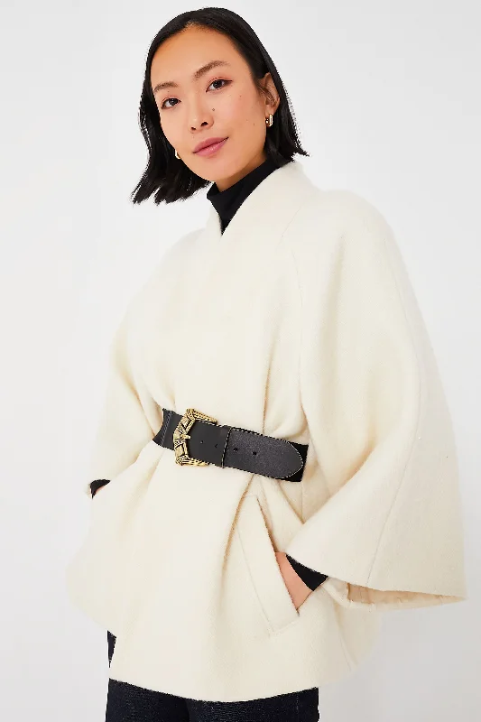 Reduced Prices wool-blend coatEcru Hini Cape
