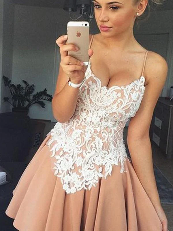 Reduced Prices Homecoming Dress Chic White Lace Chiffon Short Prom Dress Party Dress JKS053