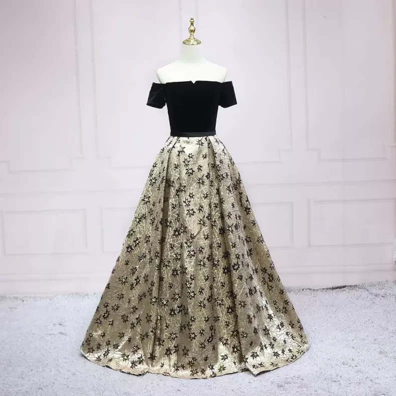Deal Alert winter dressVintage Print Flowers Long Prom Dress s43