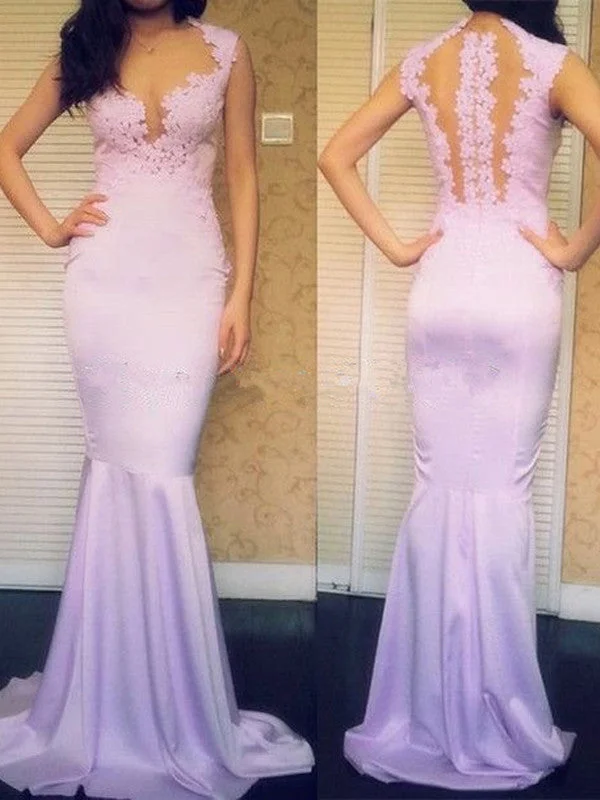 Limited Time Offer prom dresses with straps Trumpet/Mermaid Scoop Floor-length Chiffon Prom Dress/Evening Dress #MK040