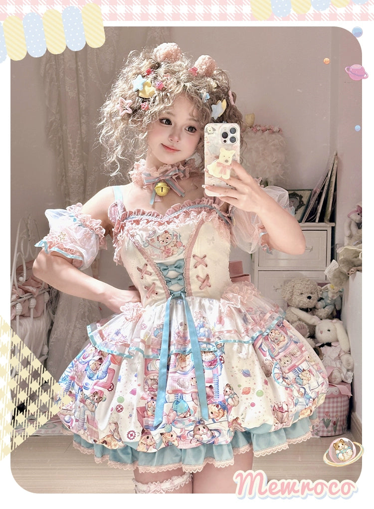 Quick Sale bodycon dressMewroco~Vibrant Hamster~Sweet Lolita JSK Dress Floral Print Bud Hem Quick Sale bodycon dressMewroco~Vibrant Hamster~Sweet Lolita JSK Dress Floral Print Bud Hem