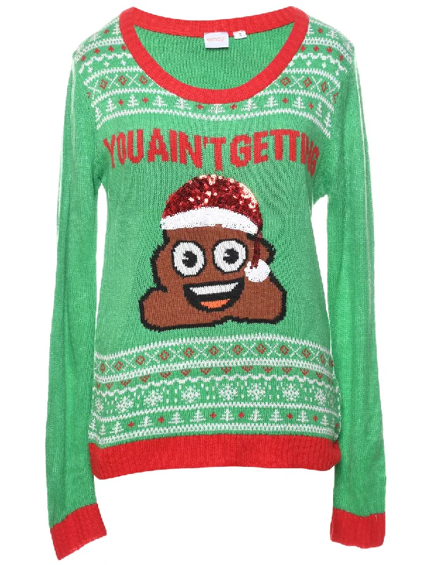 trendy jacketFestive Season Christmas Jumper - M