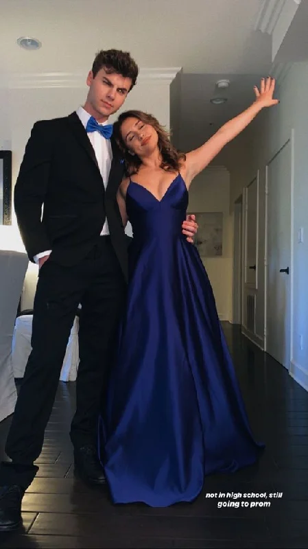 Super Bargain modern dressSpaghetti Straps V Neck Simple Prom Dress Navy Blue Prom Dress Y19 Super Bargain modern dressSpaghetti Straps V Neck Simple Prom Dress Navy Blue Prom Dress Y19