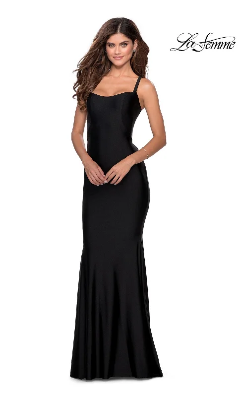 Stock Clearance flowy evening dressLa Femme 28568 Formal Prom Dress