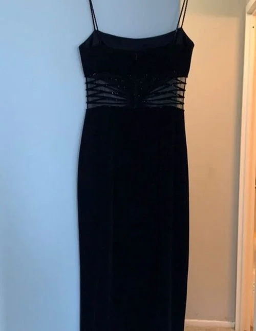 Limited Time Offer fitted cocktail dressBlack Spaghetti Straps Long Formal Evening Prom Dress Y627