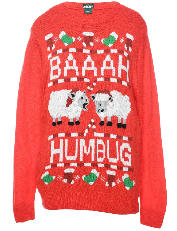 comfortable outerwearAnimal Design Christmas Jumper - L