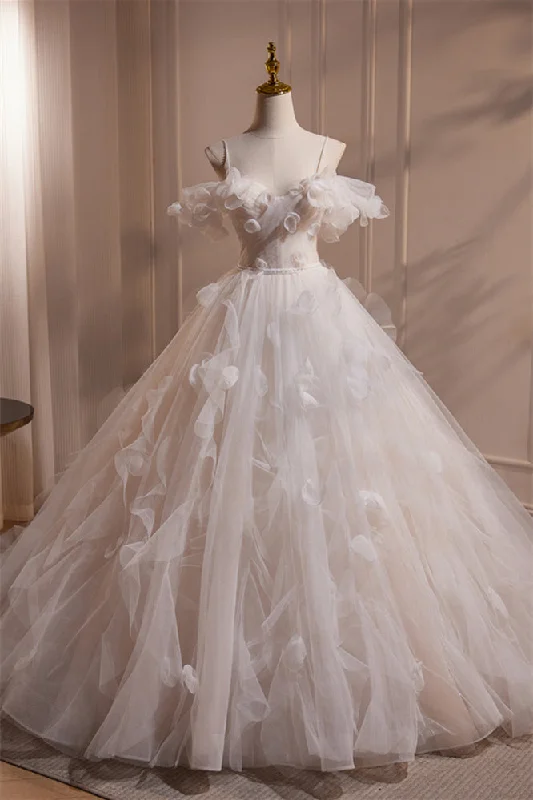 Members Only wrap-around dressOff the Shoulder Ivory Tulle Floral Long Wedding Gown